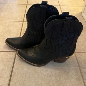 Black Leather Cowboy Boot